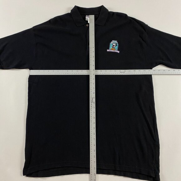 NWT Vintage Walt Disney Studios Polo Shirt Men's XL Mickey Mouse Black Mesh - Picture 7 of 9